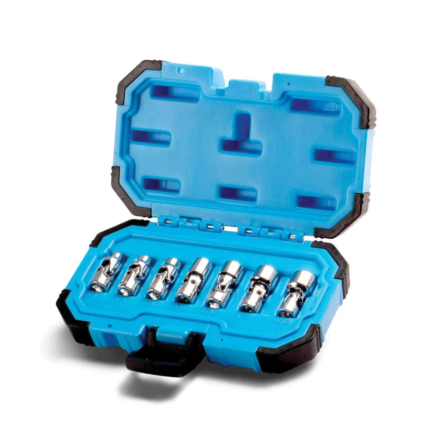 Capri Tools 1/4 in. Drive Universal Socket Set, 3/16-9/16 in. SAE, 7-Piece | WaveDrive Grips Fasteners Tightly — SAE Set