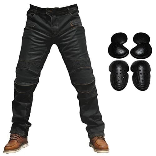 Takuey Men's Motorcycle Riding Jeans with Armor - Black, XL (34) | CE Certified Protection thumbnail 1