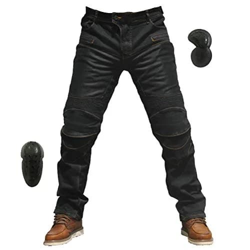 Takuey Men's Motorcycle Riding Jeans with Armor - Black, XL (34) | CE Certified Protection thumbnail 2