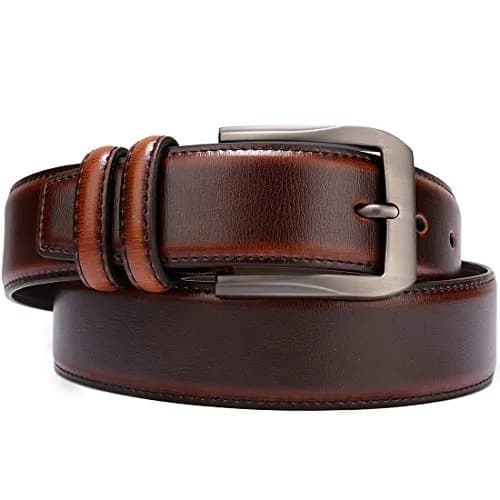beltox fine Men's Genuine Leather Jeans Belt 38mm (1.5") Wide | Cognac, Size 36-37 thumbnail 2