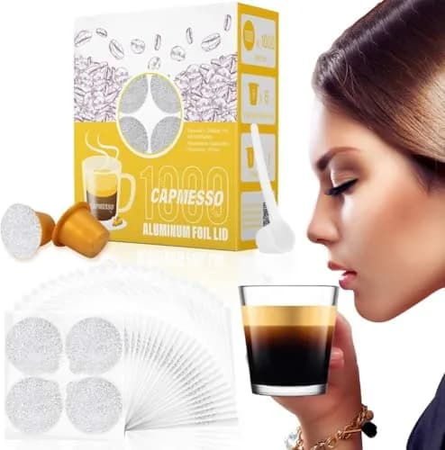 CAPMESSO 1000 Aluminum Foil Lids & 6 Reusable Pods | Grips Coffee for Nespresso OriginalLine thumbnail 1