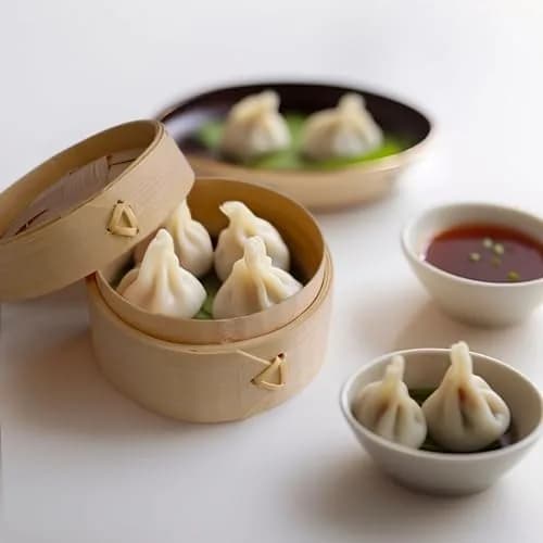 BambooMN Mini Bamboo Dim Sum Dumpling Steamer Basket 7.6 cm (3 Inch) Diameter, 100 Pieces | Rustic Charm for Appetizers & Desserts thumbnail 5
