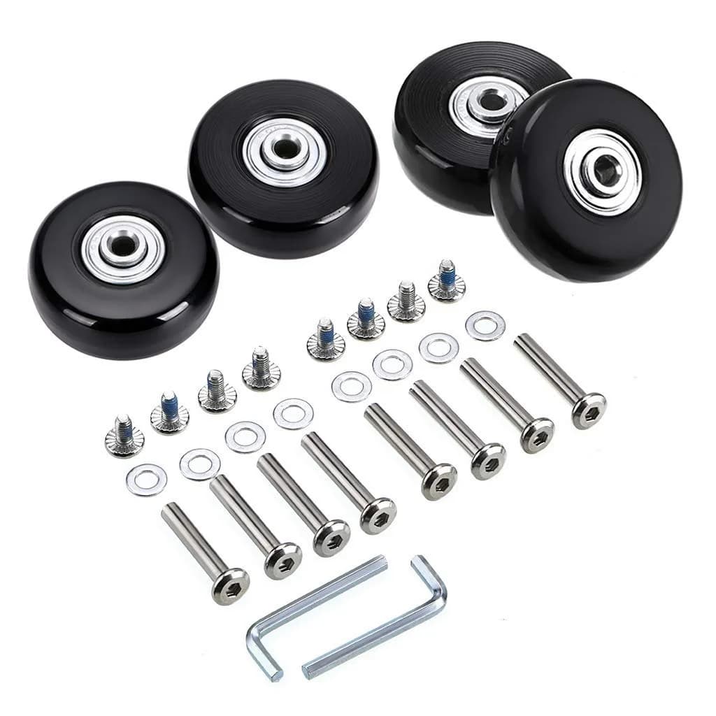 OwnMy 50mm x 18mm Luggage Suitcase Replacement Wheels Set of 4 | Smooth Rolling for Travel — Black