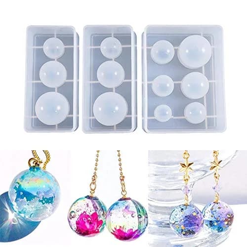 DyAi Silicone Ball Mold Orbs Pendant Universe Spheroid Resin Epoxy Mold | Reusable Jewelry Casting thumbnail 1