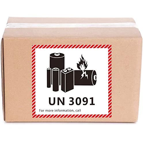 HYBSK Lithium Ion Battery Transport Caution Warning Labels 4.7" x 4.3" (50 Labels, UN3091) thumbnail 5