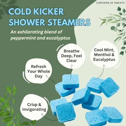 The Herbal Zen Cold Kicker Shower Steamers Aromatherapy Relief 10 Pack | Breathe Easy with Eucalyptus & Peppermint thumbnail 5