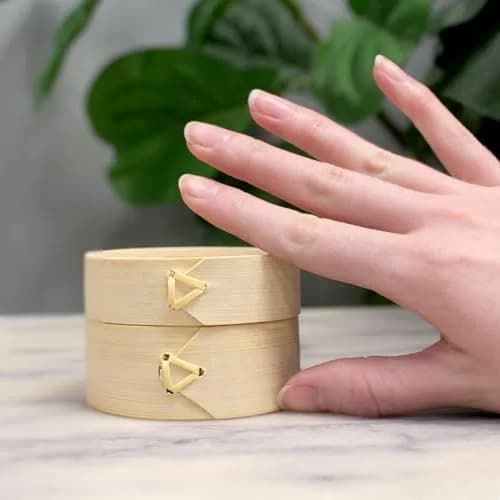BambooMN Mini Bamboo Dim Sum Dumpling Steamer Basket 7.5cm (3 Inch) | 10-Piece Set for Party Favors thumbnail 4