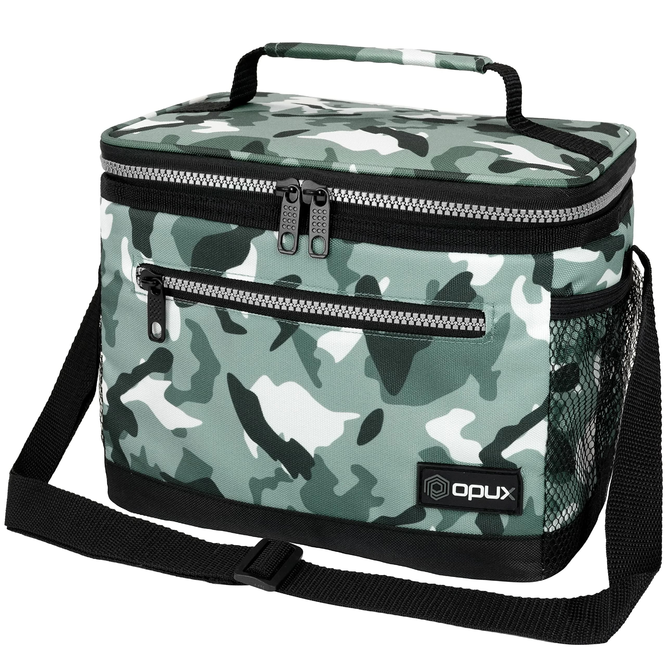 opux Insulated Lunch Bag for Men Women, Leakproof Kids, Camo Green | 8L Capacity, Thermal Insulation, Durable Nylon & Polyester - main product image