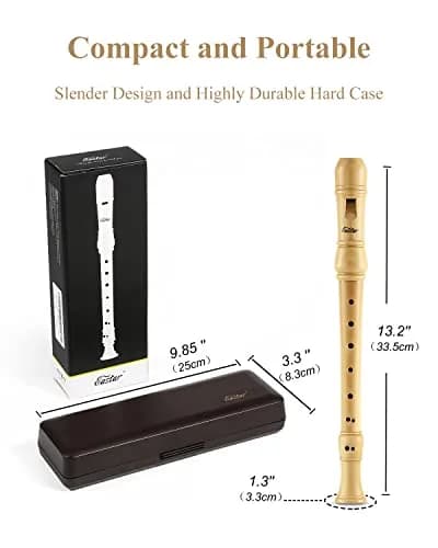 Eastar German Maple Wooden C Soprano Recorder Kit | Beginner-Friendly, 3-Piece Set with Case & Accessories thumbnail 5