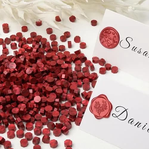 UNIQOOO Metallic Burgundy Wine Red Sealing Wax Beads (540 Pcs, 10mm) | Vibrant Color for Invitations & Crafts thumbnail 5
