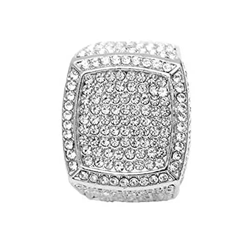 Charles Raymond Iced Out Luxury Oversize Men's Ring - Silver Size 8 | Statement Hip Hop Jewelry thumbnail 6