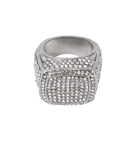 Charles Raymond Iced Out Luxury Oversize Men's Ring - Silver Size 8 | Statement Hip Hop Jewelry thumbnail 4