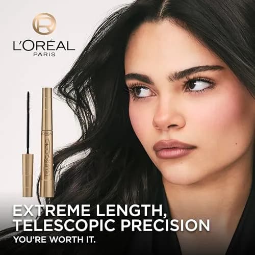 L'Oreal Paris Telescopic Original Waterproof Mascara Black 8ml (0.27 Fl Oz) | Lengthens Lashes Up to 60% thumbnail 2