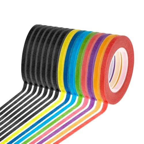 cridoz Whiteboard Tape 15 Rolls 1/8 Inch | Low-Tack Paper Grid Lines for Crafts & Surfaces thumbnail 1