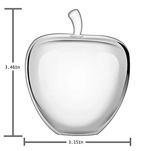 H&D HYALINE & DORA Clear Crystal Glass Apple Paperweight 80mm (3.15 inch) | Decorative Figurine for Desk Office Home Bookshelf Display thumbnail 2