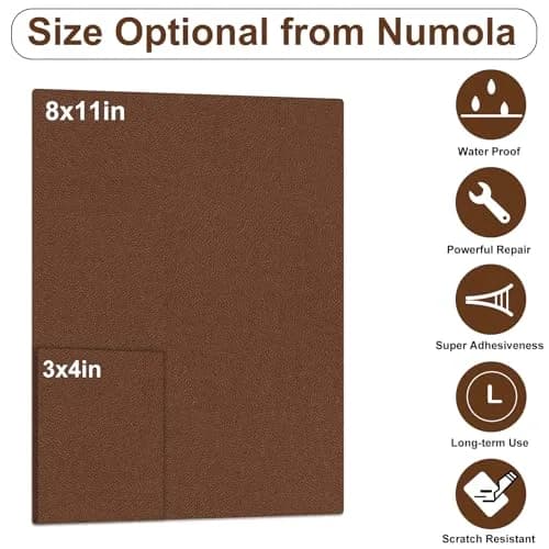 Numola Leather Repair Patch, 8×11 Inch Self-Adhesive Light Brown | Waterproof, Strong & Easy to Use thumbnail 2