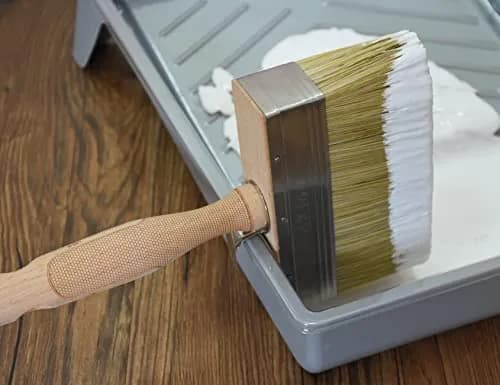 ROLLINGDOG 5.5" Deck Stain Limewash Brush | 14cm Wide Imitation Bristle for Walls, Decks, Fences thumbnail 6