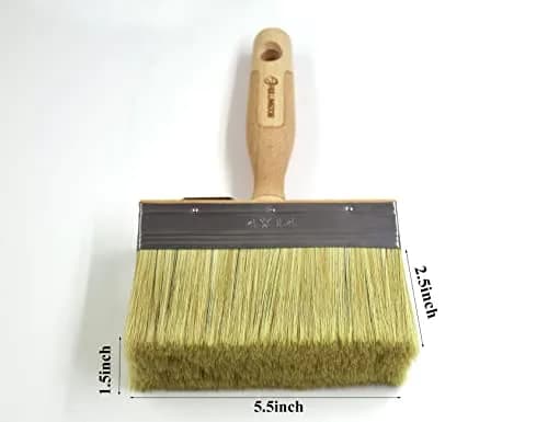 ROLLINGDOG 5.5" Deck Stain Limewash Brush | 14cm Wide Imitation Bristle for Walls, Decks, Fences thumbnail 2