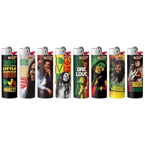 BIC Maxi Pocket Lighter, Bob Marley Collection, 8 Count | Long-lasting, Assorted Designs, Child-Resistant thumbnail 2