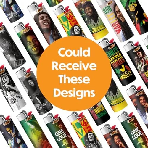 BIC Maxi Pocket Lighter, Bob Marley Collection, 8 Count | Long-lasting, Assorted Designs, Child-Resistant thumbnail 3