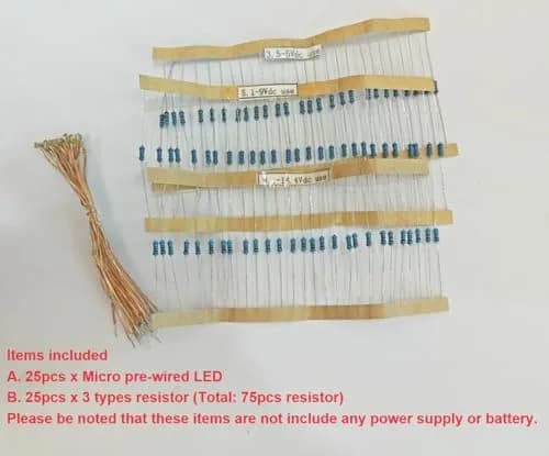 Bowerful 25pcs Pre-soldered Micro Litz Wired Leads Green SMD LED 0603 | High Luminance & Compact Design thumbnail 6