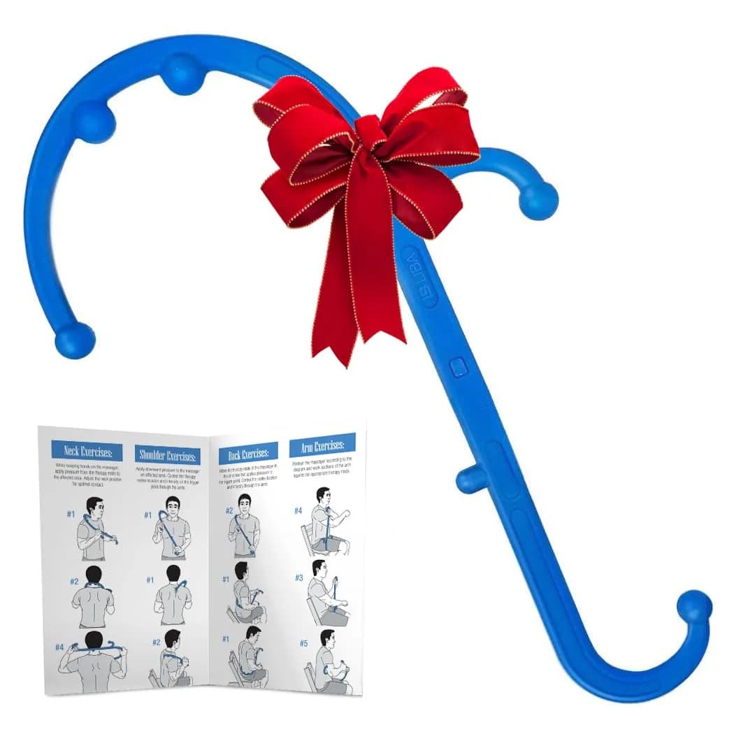 LiBa Trigger Point Cane Massager for Back and Neck | 36.83 cm (14.5 in) Deep Tissue Muscle Knot Relief — A. Blue