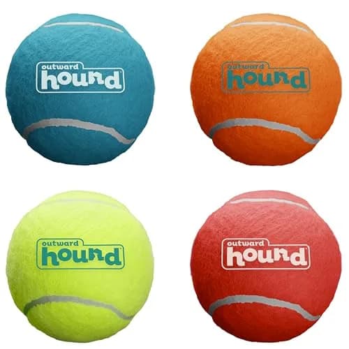 Outward Hound Squeaker Ballz Tiny Tennis Balls for Small Dogs Under 15 lbs, Fetch & Training, X-Small (1.5 inch / 3.8 cm), 4-Pack thumbnail 1