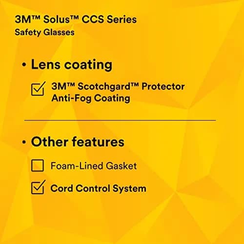 3M Solus CCS Series Safety Glasses with Anti-Fog Coating, Gray I/O Lens, 1 Pair | ANSI Z87 Certified UV Protection thumbnail 9