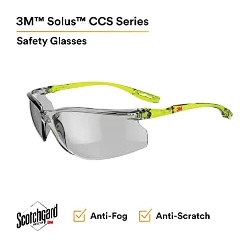 3M Solus CCS Series Safety Glasses with Anti-Fog Coating, Gray I/O Lens, 1 Pair | ANSI Z87 Certified UV Protection thumbnail 2