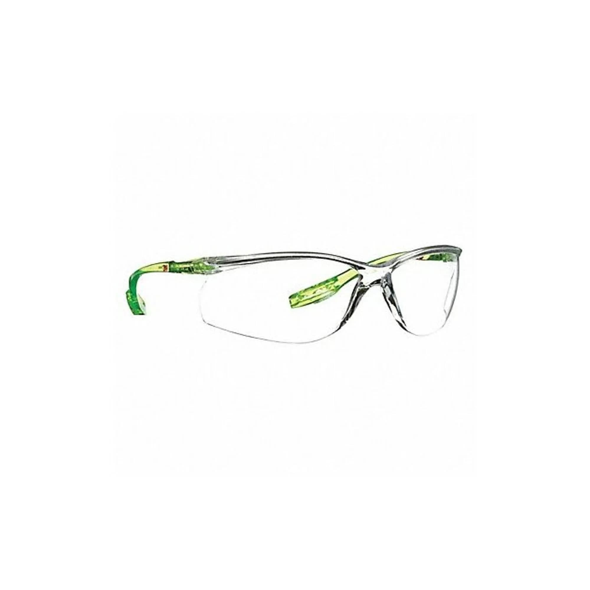 3M Solus CCS Safety Glasses with Anti-Fog Gasket | ANSI Z87+ High Impact Protection — Clear Lens, Green/Black Frame