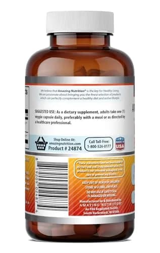 Amazing Nutrition Quercetin 250 Mg & Berberine 250 Mg | Veggie Capsules Supplement | Non-GMO | Gluten-Free | Made in USA thumbnail 6