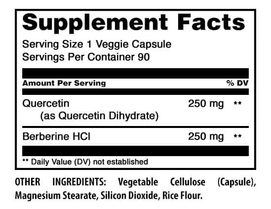 Amazing Nutrition Quercetin 250 Mg & Berberine 250 Mg | Veggie Capsules Supplement | Non-GMO | Gluten-Free | Made in USA thumbnail 3