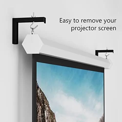 WALI Universal Projector Screen L-Brackets 6 Inch Adjustable Extension with Hook Kit | Black, 2-Pack, 66 lbs Capacity thumbnail 3