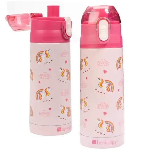 Bentology Unicorn Insulated Water Bottle 385ml (13 oz) | Kids Reusable Spill Proof BPA-Free thumbnail 1