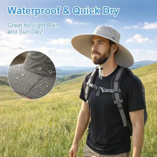 HUAMULAN Wide Brim Sun Hat 50cm (19.7 inch) Diameter | UPF 50+ Protection for Summer Travel thumbnail 5