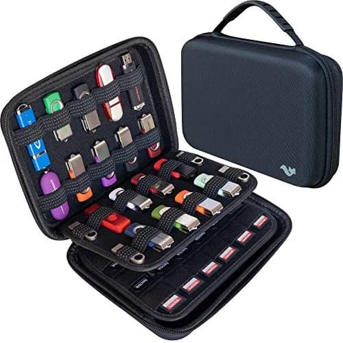 ButterFox Large Capacity USB Thumb Flash Pen Drive Storage Holder/Memory Card SD SDXC SDHC Card Holder Case/External Hard Drive Case/Universal Electronic Accessories Organizer thumbnail 1