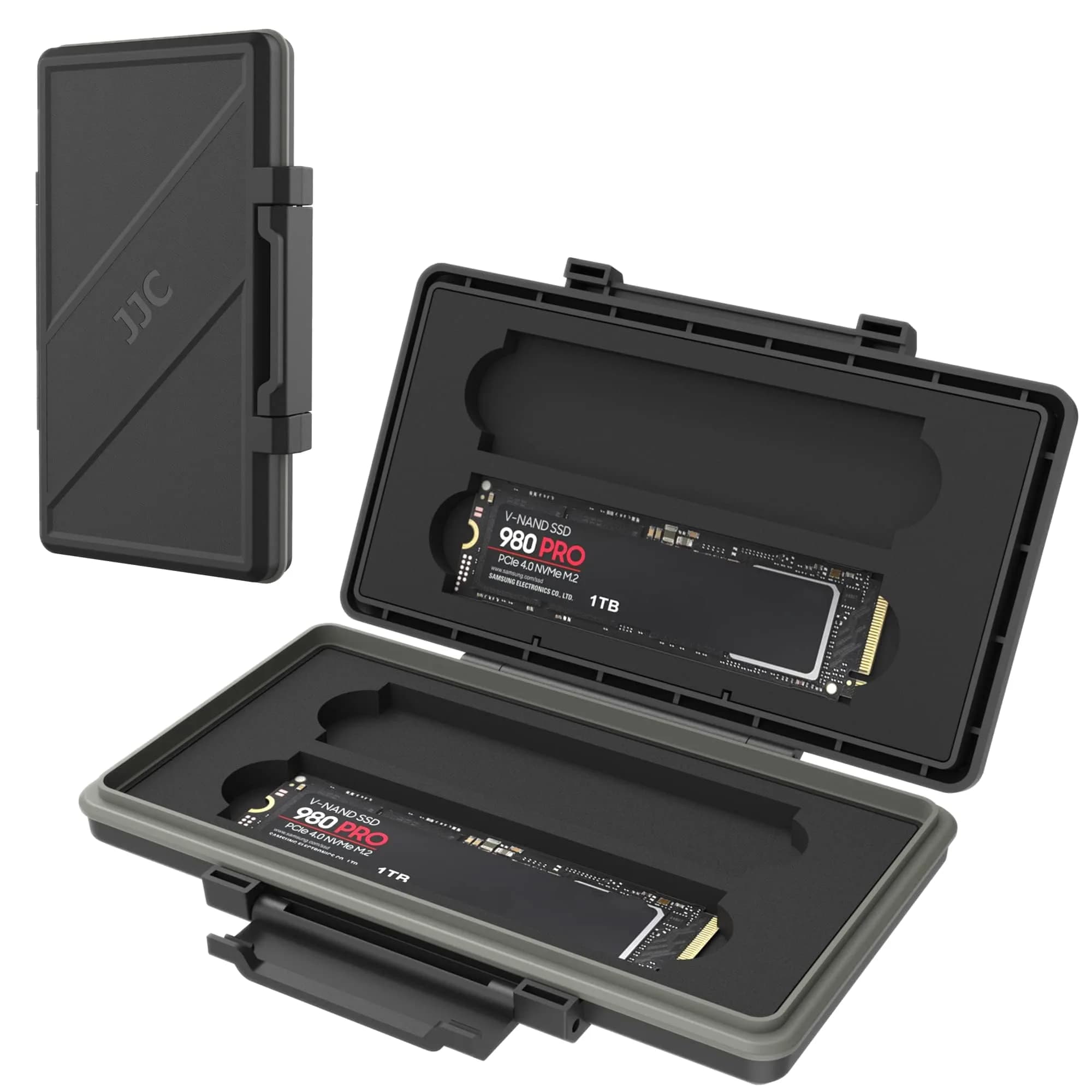 Kiorafoto M.2 NVMe SSD Case 15-Slot Organizer | Water-Resistant & Shockproof for 2280/2260/2242/2230 Drives — For 4X M.2 2280 2260 2242 2240 2230 SSD