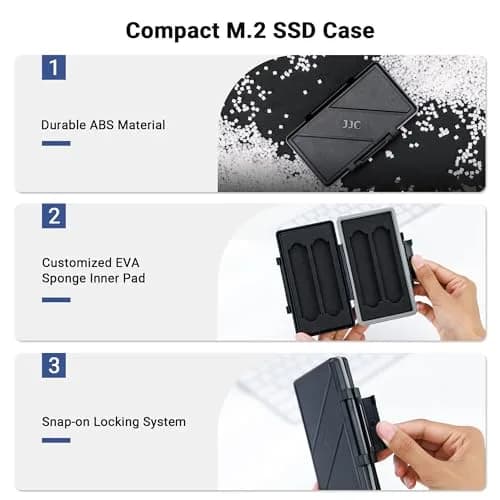 Kiorafoto 4-Slot M.2 NVMe SSD Case 130mm (5.1in) | Water-Resistant & Anti-Shock Protective Wallet Organizer thumbnail 6