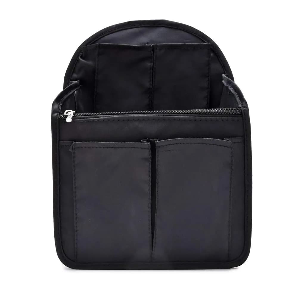 HOYOFO Mini Backpack Organizer Insert Light Blue | Lightweight Nylon Bag Divider for Small Backpacks & Purses — S-Black