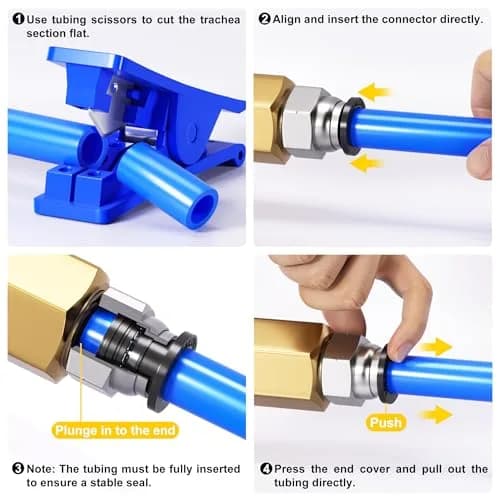 TAILONZ 1/4" Tube OD x 1/8" MNPT Straight Push to Connect Fitting 10Pcs | Copper & Plastic, Water & Air Compatible thumbnail 5