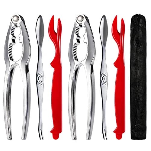 KXCOFTXI Crab Leg Crackers and Tools Set (6-Piece, Black) | Premium Seafood Utensils for King Crab & Lobster thumbnail 1