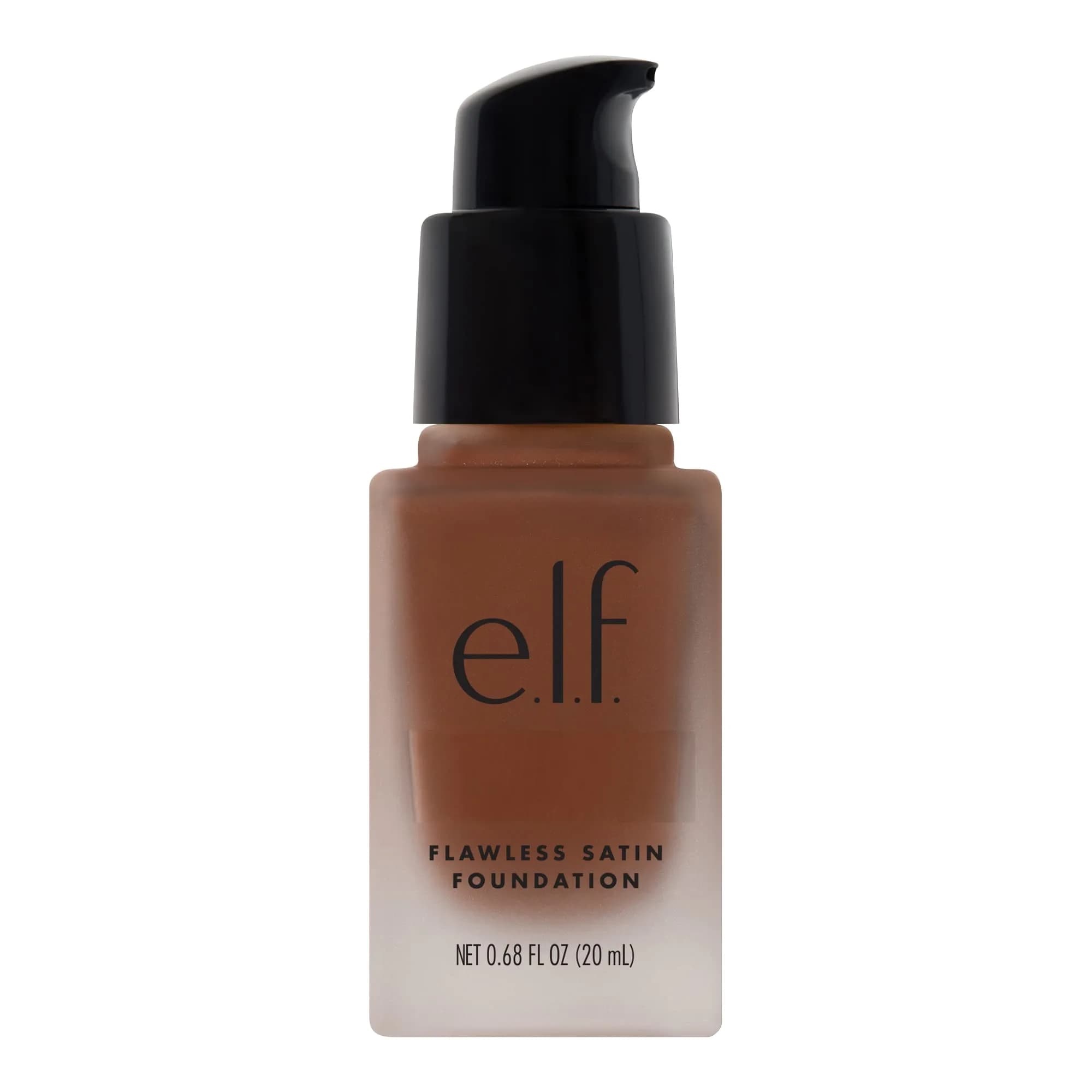 e.l.f. Flawless Satin Foundation Lightweight & Medium Coverage Linen 20ml (0.68 Fl Oz) | Semi-Matte Finish — Mocha