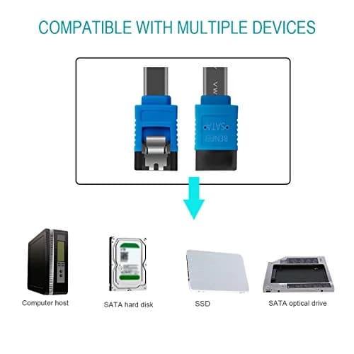 BENFEI SATA Cable III 18 Inch Blue | 6Gbps Data Transfer with Locking Latch thumbnail 5
