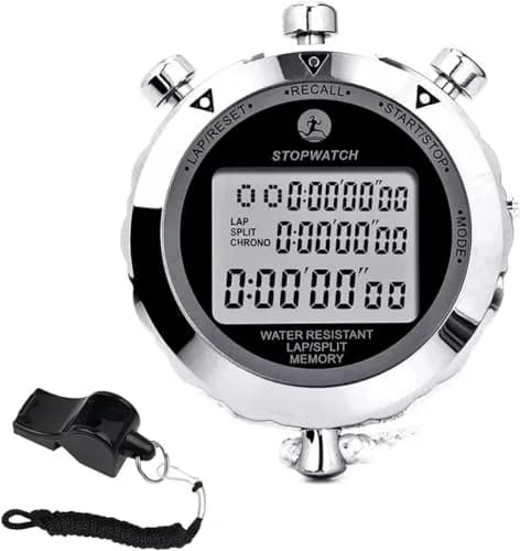 Rolilink Digital Stopwatch Timer 0.01s, Metal 10 Lap Memory, Large Display, Alarm for Sports & Marathon thumbnail 1