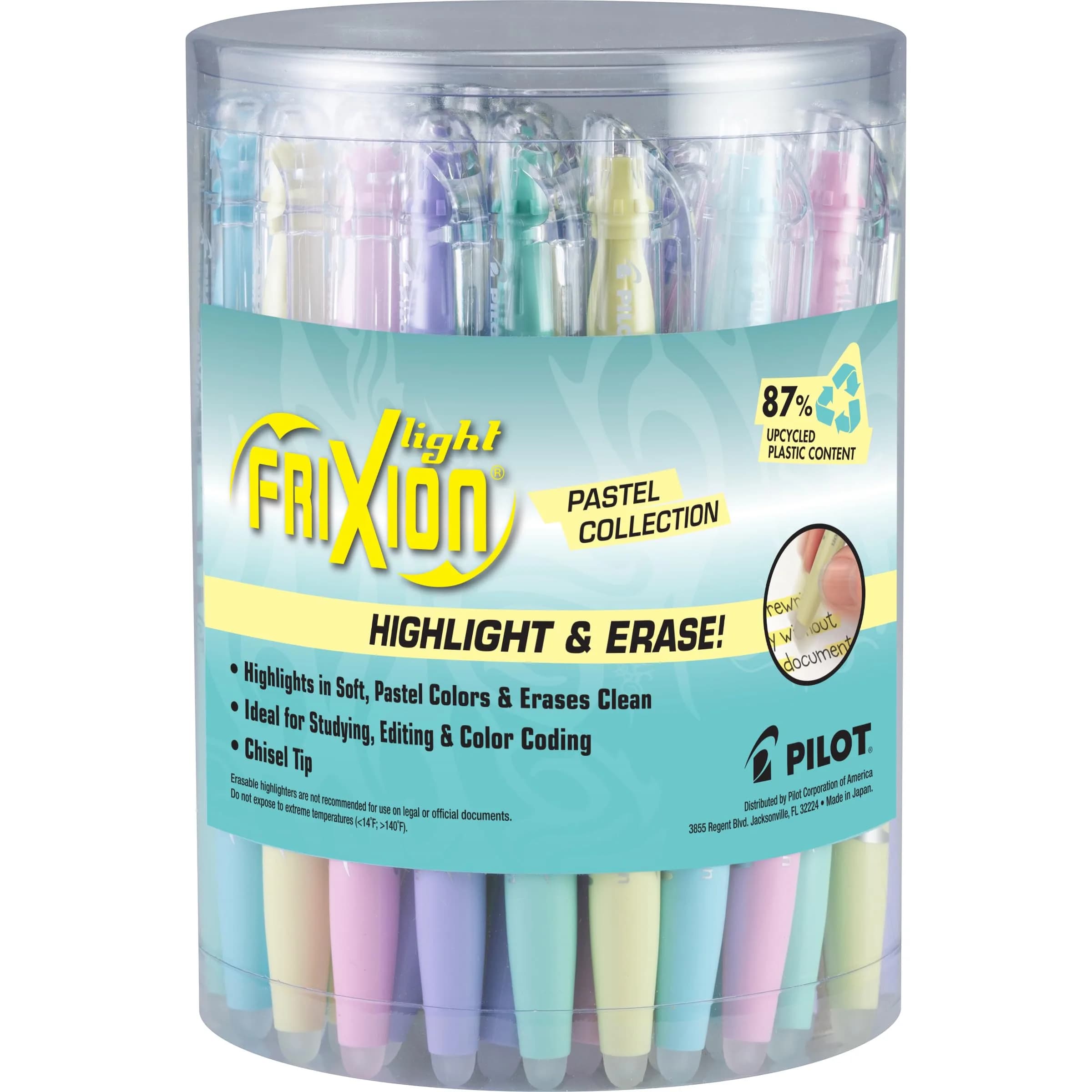 PILOT FriXion Erasable Highlighters, Chisel Tip, Assorted Pastel Colors, 5-Pack (5 Count) — Assorted 36