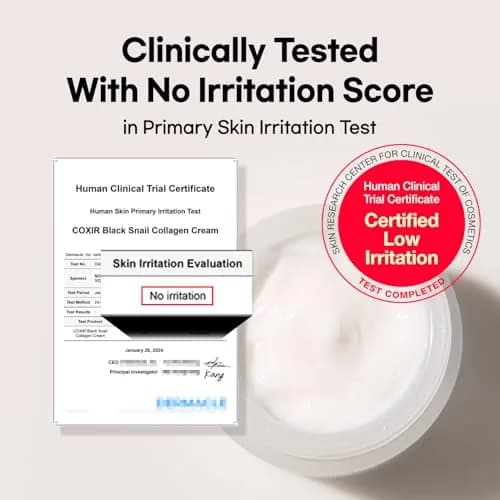 coxir Black Snail Collagen Cream 50ml (1.69 Fl Oz) | Anti-Wrinkle & Hydrating Face Moisturizer thumbnail 4