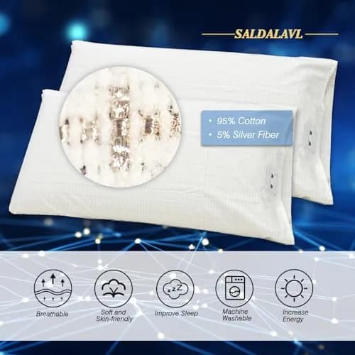 saldalavl Silver Fiber Flat Sheet 69cm x 132cm (27x52 Inch) | Organic Cotton Earthing Mat for Better Sleep thumbnail 2