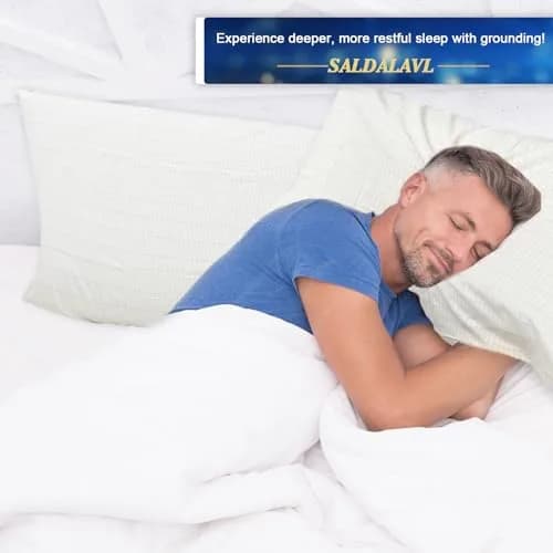 saldalavl Conductive Grounding Sheet Twin XL | Organic Cotton Earthing for Better Sleep (39x80in) thumbnail 5