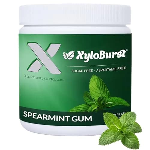 XyloBurst Sugar Free Gluten Free Chewing Gum Spearmint | 300 Pieces (100 Count Jar, Pack of 3) thumbnail 2