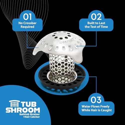 TubShroom Ultra Bath Tub Drain Protector Hair Catcher/Strainer 2.54cm (1 inch) | Fits Standard Drains thumbnail 8